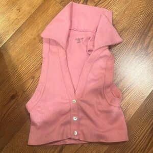 We The Free Pink button up lined crop top size xs/s